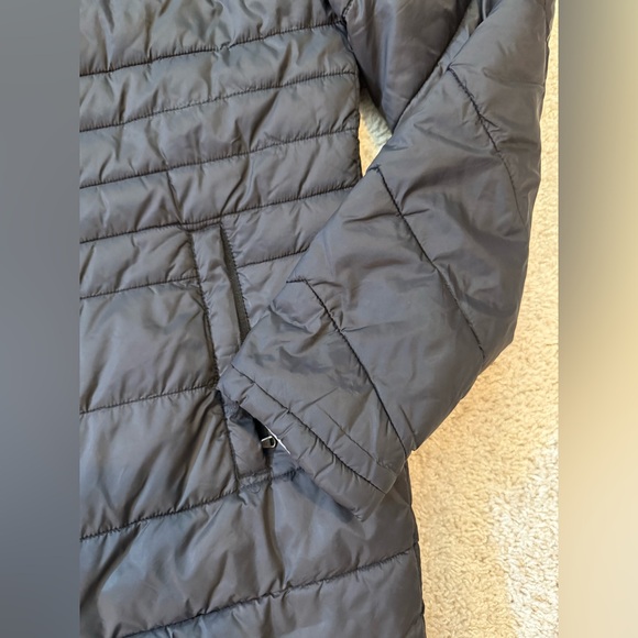 Women's Tek Gear SZ M Black Quilted Hooded (detachable) coat. Knee length. - Picture 4 of 11